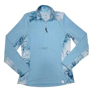 LIV Outdoor Pullover Sweater Women's Size Small Blue 1/4‎ Zip Stretch Activewear